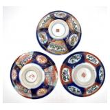 3 Imari Style Japanese Bowls