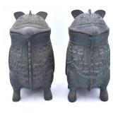 Pair of James Mont Style Dragon Pitchers