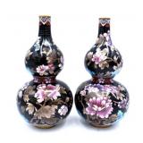 Pair of Clossine Double Bulb Vases