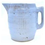 Blue/Gray Glaze Stoneware Barrel-Shaped Pitcher