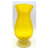 Vintage Yellow Art Glass Vase