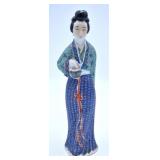 Chinese Hand-painted Enamel Ceramic Geshia Figure