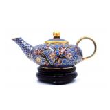Mini Cloisonnï¿½ Teapot w/ Stand