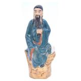 Chinese Handpainted Seated Wisemen Figurine