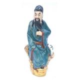 Chinese Hand-Painted Ceramic Seated Wiseman