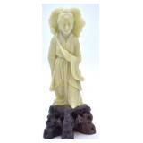 Hand-Carved Semi-Precious Stone Geisha Sculpture