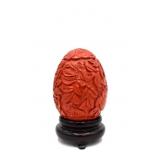 Hand Carved Cinnabar Egg w/ Stand