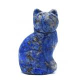Hand-carved Lapis Lazuli Cat Figurine