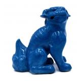 Chinese Blue Glazed Seated Foo Dog Figurine
