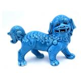 Blue Glazed Foo Dog Figurine