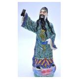 Chinese Hand-painted Ceramic Deity Figurine