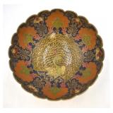 Indian Brass Champlevï¿½ Peacock Bowl