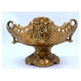 Gold Painted Porcelain Centerpiece Bowl
