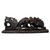 Hand-carved Wooden Dragon Figurine with Stand