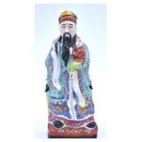 Chinese Hand-painted Ceramic Deity Holding Child
