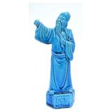 Chinese Blue Glazed Ceramic Wiseman Figurine