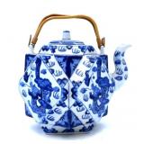 Japanese Dragon Motif Blue and White Teapot
