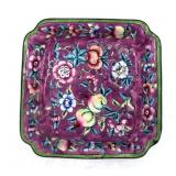 Chinese Hand-painted Enamel on Brass Dish
