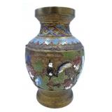Ornate Japanese Clossine on Heavy Brass Urn