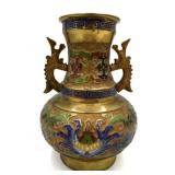 Ornate Japanese Double Handle Urn Clossine