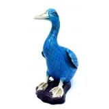 Chinese Blue and Purple Porcelain Duck Figurine