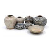 7 Mini Asian Pottery Pieces