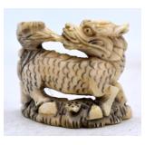 Japanese Dragon Signed Netsuke