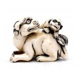 Japanese Signed Netsuke Dog