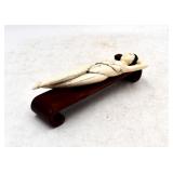 Porcelain Asian Woman Resting on Stand