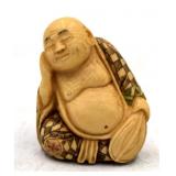 Japanese Resting Man Signed Netsuke