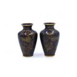 Pair of Small Asian Enameled Vases