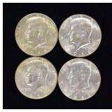 4 Kennedy Half Dollar Coins 68-69