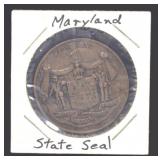 Bronze Commemorative State Seal of Maryland Coin