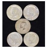 5 Kennedy Half Dollar Coins 67-69