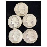 5 Washington Quarter Coins