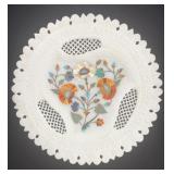Agra White Marble Pietra Dura Plate with Jali