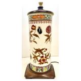 Chinese Famille Rose Porcelain Cylindrical Lamp