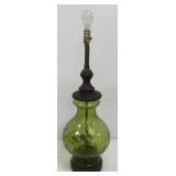Mid-Century Modern Green Blown Glass Table Lamp