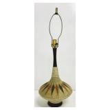 Mid-Century Modern Table Lamp Ceramic and Wood
