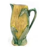 Majolica Corn Porcelain Pitcher