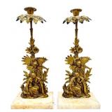 Pair of Victorian Gilt Bronze Figural Girandole