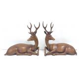Pair of Natural Woodbuck Statues