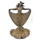 French Art Nouveau Double-Sided Nymphs Vase