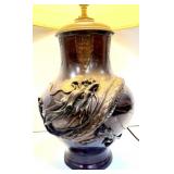 Japanese Bronze Dragon Table Lamp