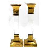 Pair of Metal and Acrylic Candle Stick Holders
