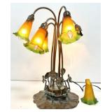 Art Nouveau Style Bronze Lily Table Lamp