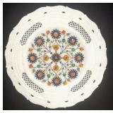 Agra White Marble Pietra Dura Plate with Jali