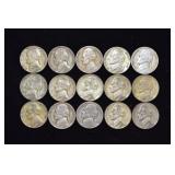 Lot of 15 Thomas Jefferson Nickels