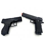 2 Black Spring-Powered Airsoft Pistols