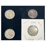 Lot of 4 Buffalo Nickels